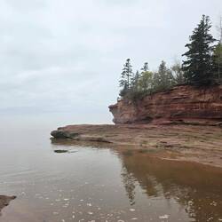Tide coming in from the other side of the rock