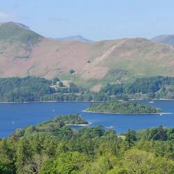 View of Derwentwater and Catbells en route to Rakefoot