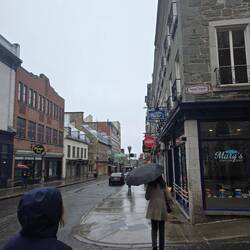 On the hunt for a restaurant in the rain