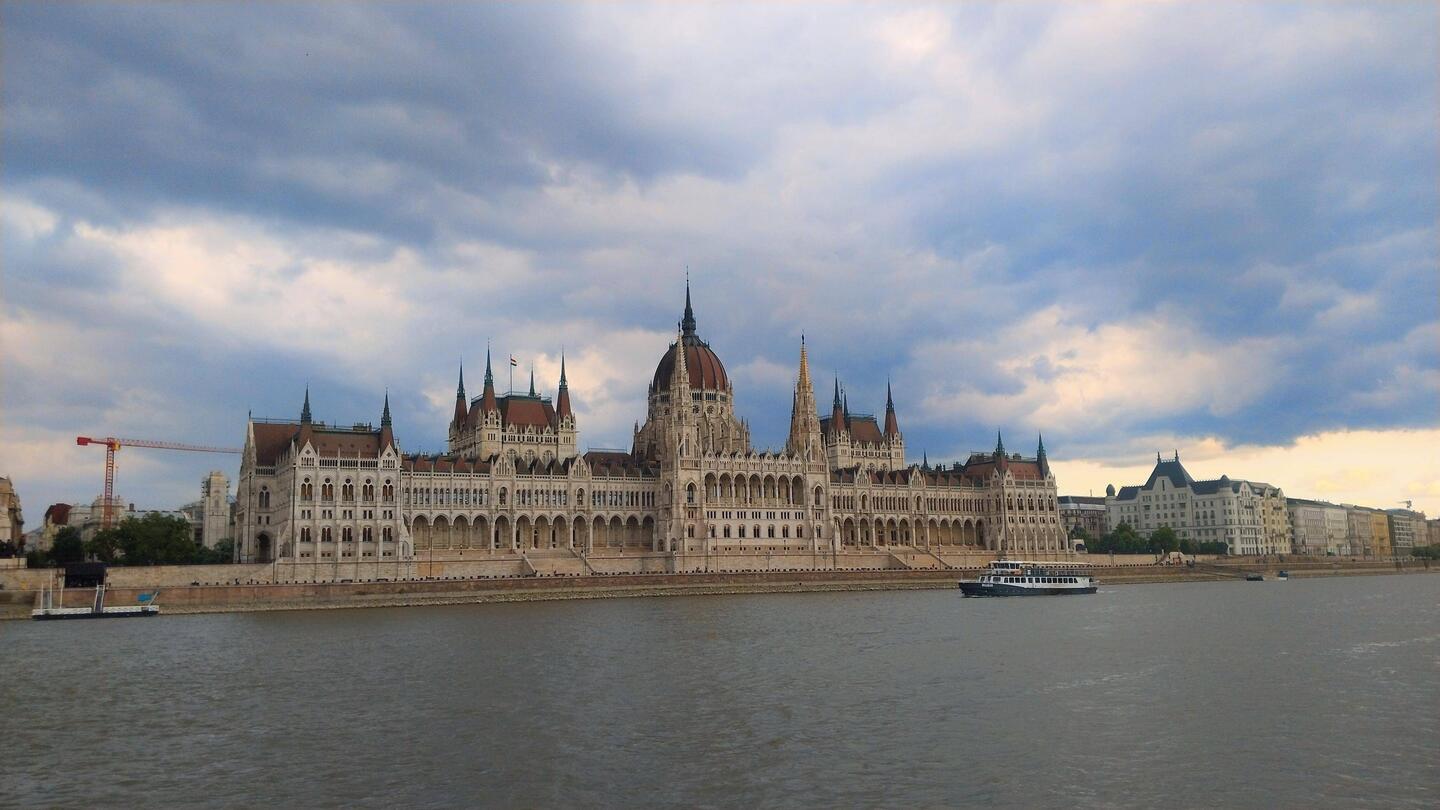 Hungary Parliament buildings. Extensive. Got growled at for riding our bikes through. Oops.