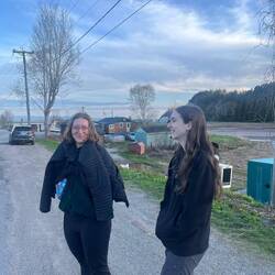 Erin is cold and Emma decided to take a picture