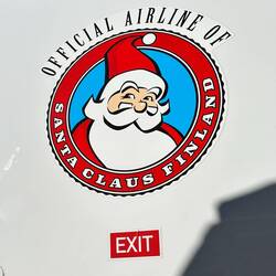 On the Finnair aeroplane door