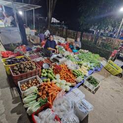 One of many veg stalls at the night market