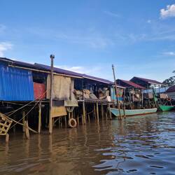 Houseboat on stilts