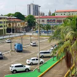 The parking lot of the New Washington Hotel. Nemo is there! :)