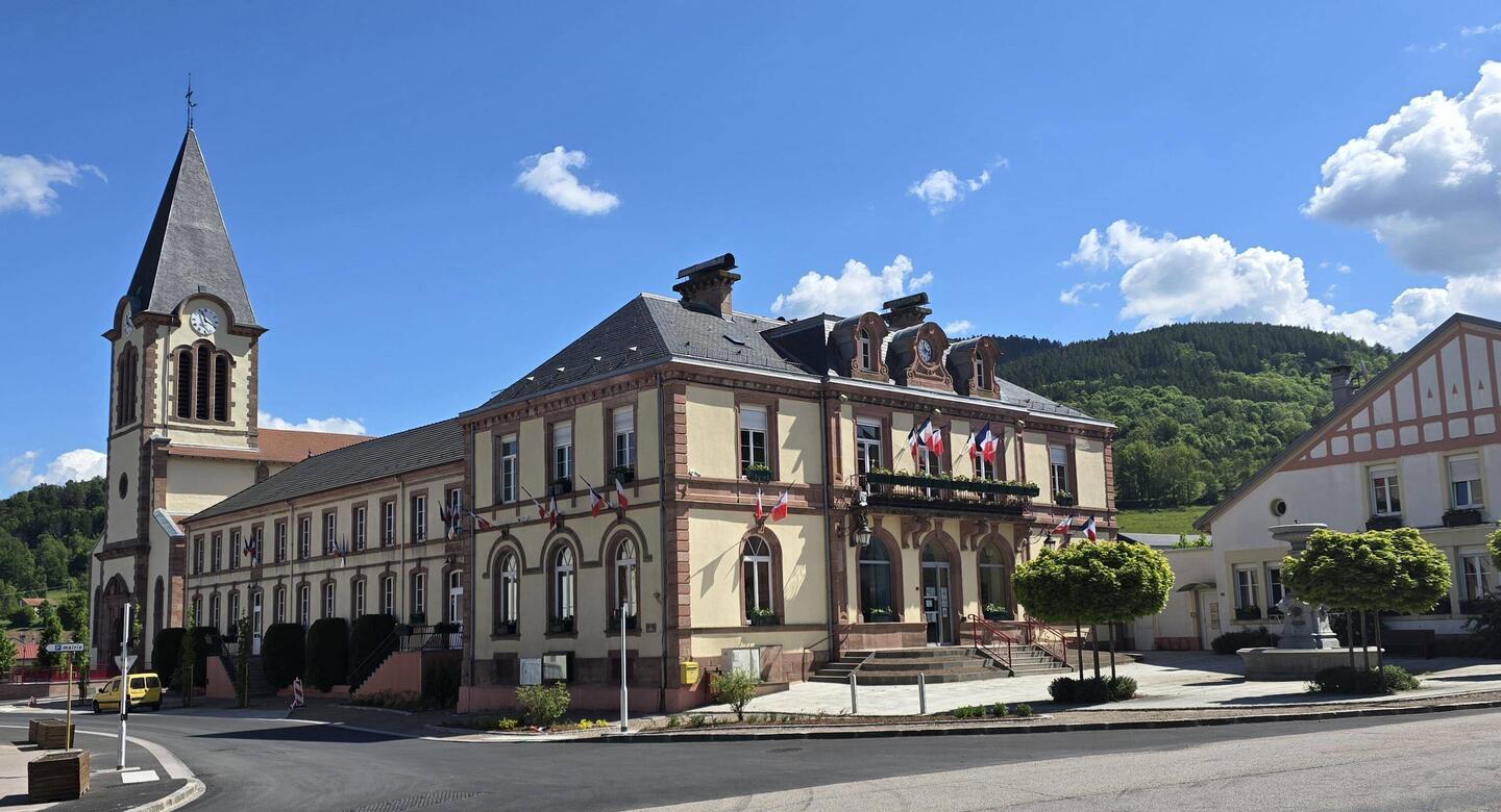 Impressive Town hall and school building in the village centre