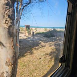 Blick aus dem Wohnmobil Fenster