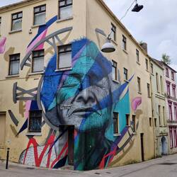 bunt bemalte Häuser