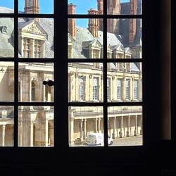 View from inside across a courtyard