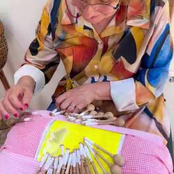 Making lace - incredible dexterity!!