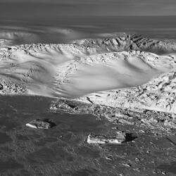 Aerial view as we approach the continent — Vahsel Bay, Antarctica.