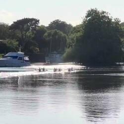Sprint kayaking along the Thames