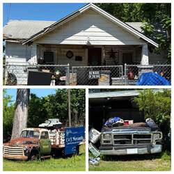Fotogen verfallene Häuser und Autos