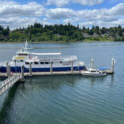 C-Traveler sharing the Port Plaza dock with MV Doolin-Rogers