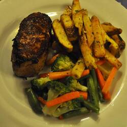 Alpaca steak dinner -not our favorite