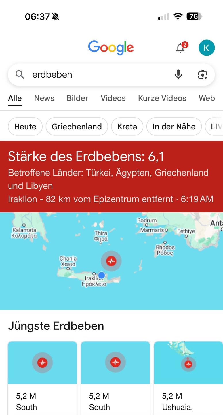 Tag 1 fängt mit einem Erdbeben an