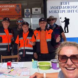 Local volunteers greeting us in Leon