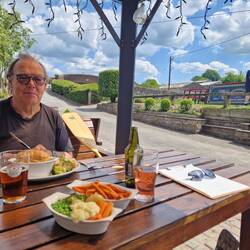 A canoe paddle and wheelchair trundle to The Holly Bush for steak pie with local beef