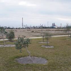 direkt an einem alten Industriegebiet.