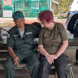 Asking wik to be able to go back to the lodge early to do my hair and negotiating a scooter ride