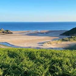 Blick auf Three Cliff Bay