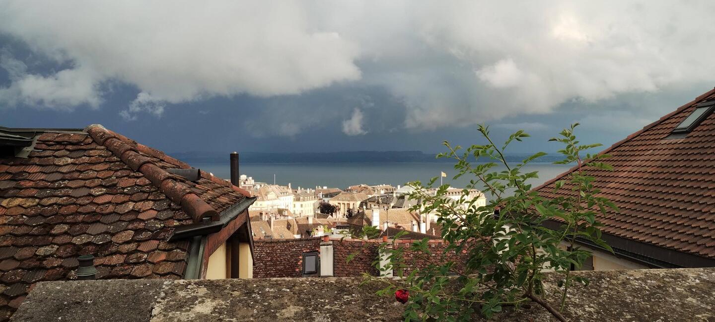Neuchatel as the evening sun comes out