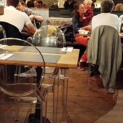 Unhipster in hipster burger bar