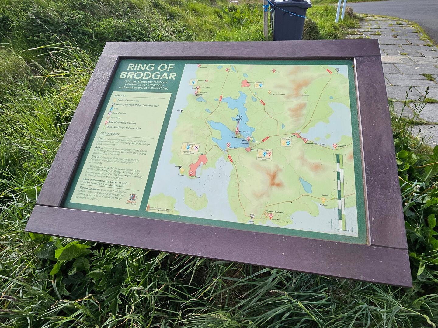 Infobord over de Ring of Brodgar.