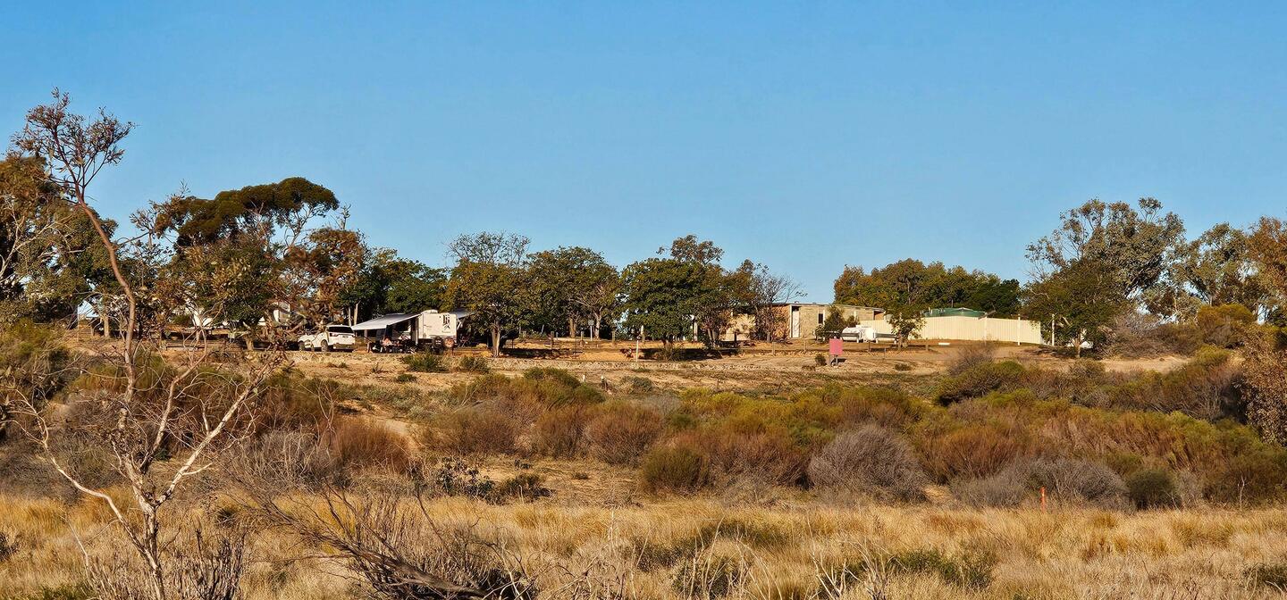 Menindee Lakes Caravan Park, right on the eastern shore of Menindee Lake