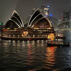 Sydney Opera House as we sailed away. Moments later Sydney Harbor was closed to due to heavy waves