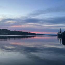 Sun setting in Olympia