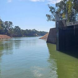 The lock on weir 11. Allows vessels to navigate the 3.5m drop in level.