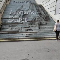 Clever artwork on the way to a museum