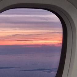 Sunset in flight