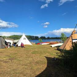 Die Zeltwiese heute Abend