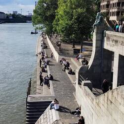 Student youths at the Rhine