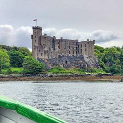 Dunvegan from the water. At one time the only entrance was by boat, unloaded via the Sally port.