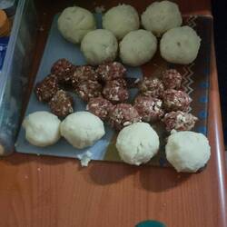 Zum Abschluss des Tages Kartoffelknödel Bolognese