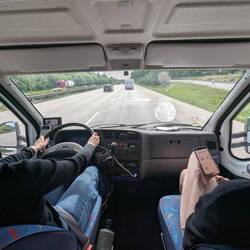 Judi und Anni vorne und ich schlafe schön