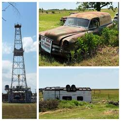 Immer wieder Bohrtürme und auch mal ein Wohnmobil auf dem Kopf