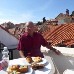 Breakfast on roof terrace