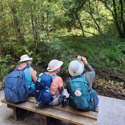 Many walkers stop for luch picnics in shade.