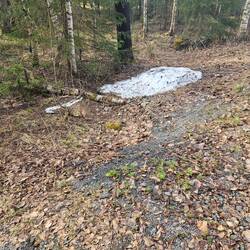 Schneereste am Weg.