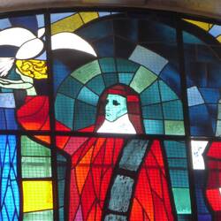 modern stained glass in St. Blaise