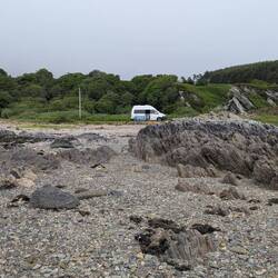 Stellplatz mit Privatstrand