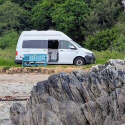 Stellplatz mit Blick auf die Isle of Arran