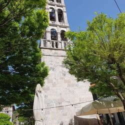 Bell tower in village square