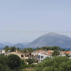 Blick vom Balkon rüber auf die andere Seite des Golfs von Patras