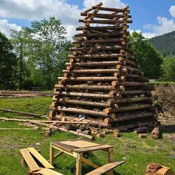 A great wood stack for a bonfire