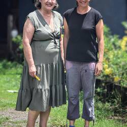 It's time to say goodbye to the lovely owner of the hotel. The Punta Duarte Garden Inn.